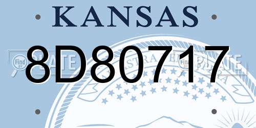 8D80717 Kansas License Plate
