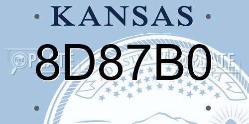 8D87B0 Kansas License Plate