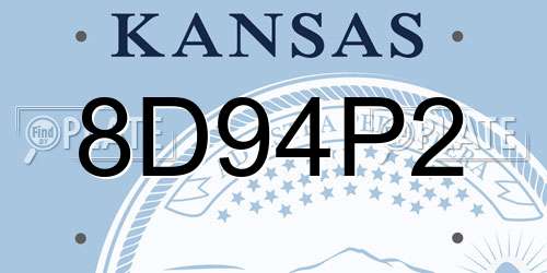 8D94P2 Kansas License Plate