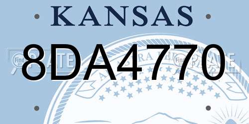8DA4770 Kansas License Plate