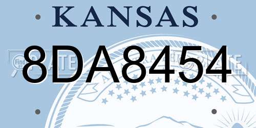 8DA8454 Kansas License Plate