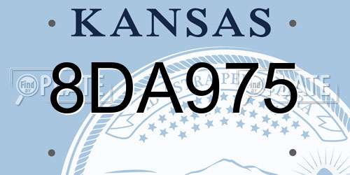 8DA975 Kansas License Plate