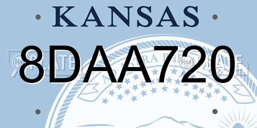 8DAA720 Kansas License Plate