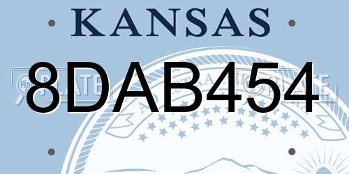 8DAB454 Kansas License Plate