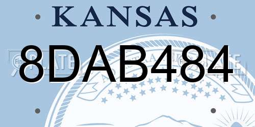 8DAB484 Kansas License Plate