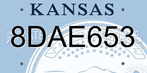 8DAE653 Kansas License Plate
