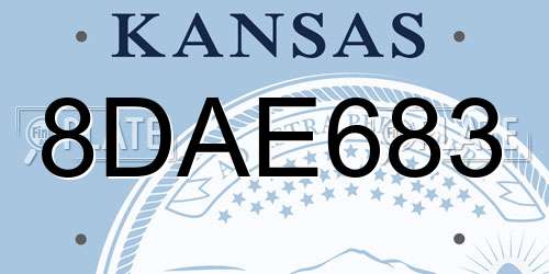 8DAE683 Kansas License Plate