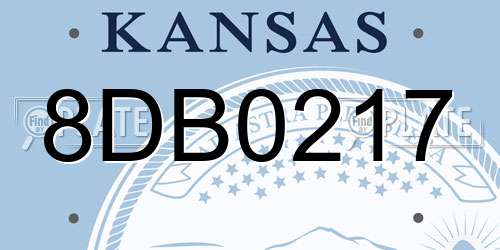 8DB0217 Kansas License Plate