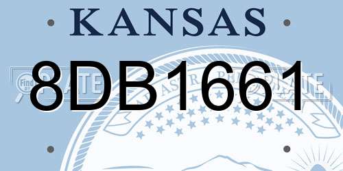 8DB1661 Kansas License Plate