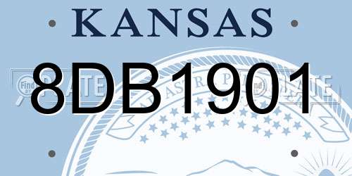8DB1901 Kansas License Plate