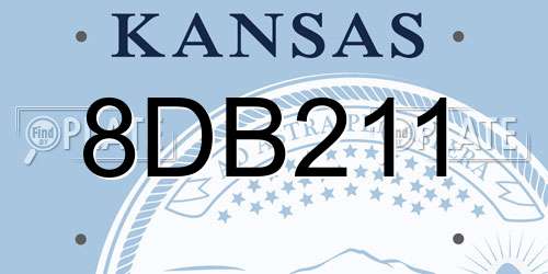 8DB211 Kansas License Plate