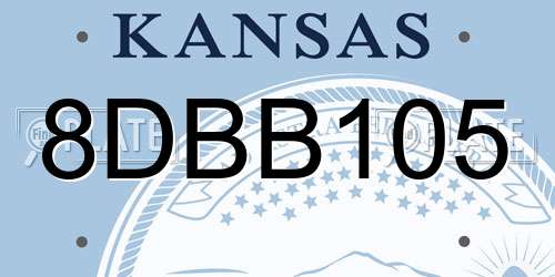 8DBB105 Kansas License Plate
