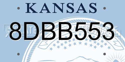 8DBB553 Kansas License Plate