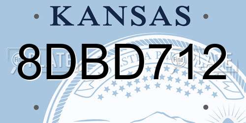 8DBD712 Kansas License Plate