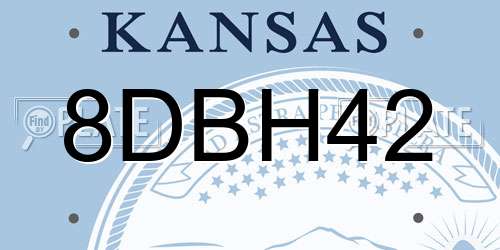 8DBH42 Kansas License Plate