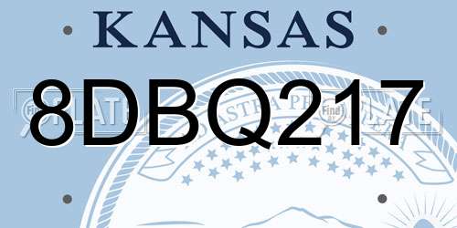 8DBQ217 Kansas License Plate