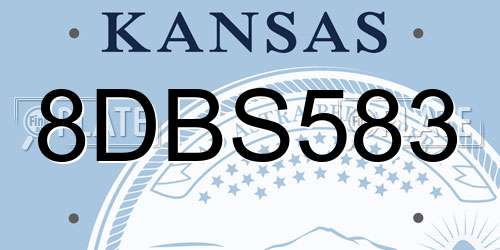 8DBS583 Kansas License Plate