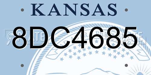 8DC4685 Kansas License Plate