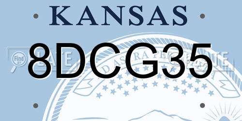 8DCG35 Kansas License Plate