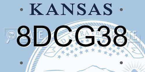 8DCG38 Kansas License Plate