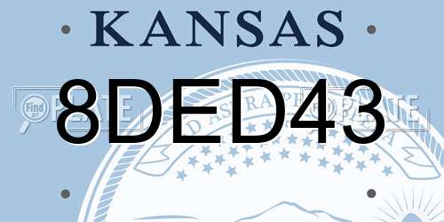 8DED43 Kansas License Plate