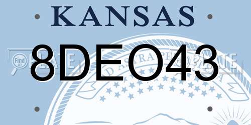 8DEO43 Kansas License Plate
