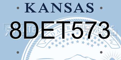 8DET573 Kansas License Plate