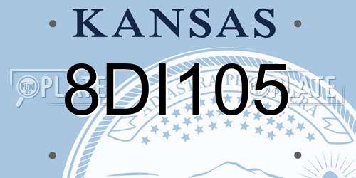 8DI105 Kansas License Plate