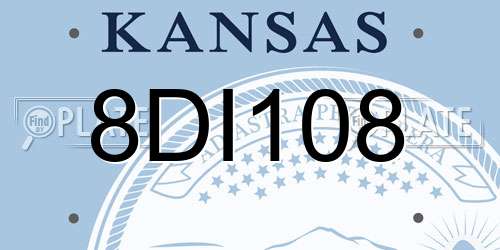 8DI108 Kansas License Plate