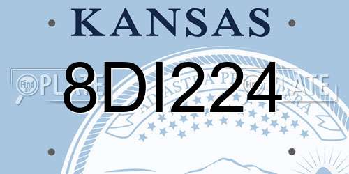 8DI224 Kansas License Plate