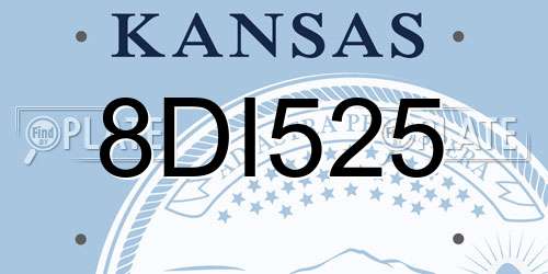 8DI525 Kansas License Plate
