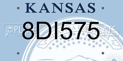 8DI575 Kansas License Plate