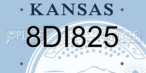 8DI825 Kansas License Plate