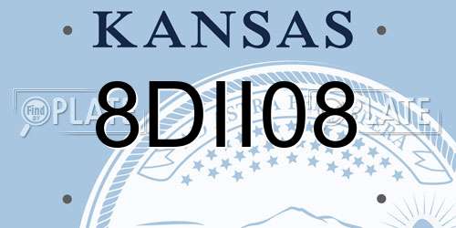 8DII08 Kansas License Plate