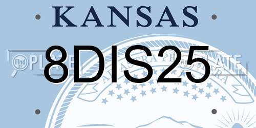8DIS25 Kansas License Plate