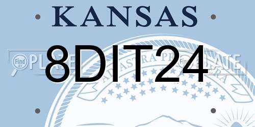 8DIT24 Kansas License Plate