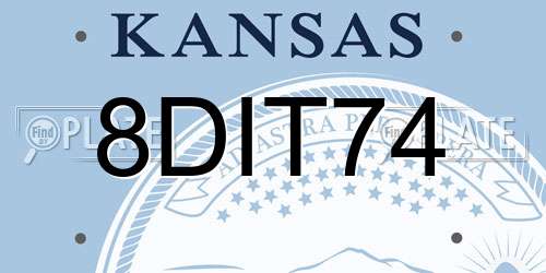8DIT74 Kansas License Plate