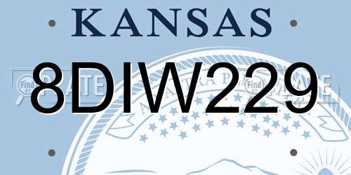8DIW229 Kansas License Plate