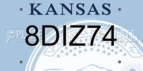 8DIZ74 Kansas License Plate