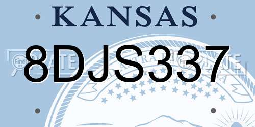 8DJS337 Kansas License Plate