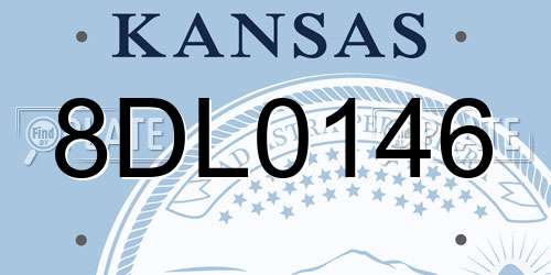 8DL0146 Kansas License Plate