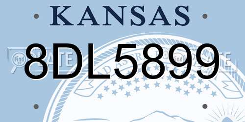 8DL5899 Kansas License Plate