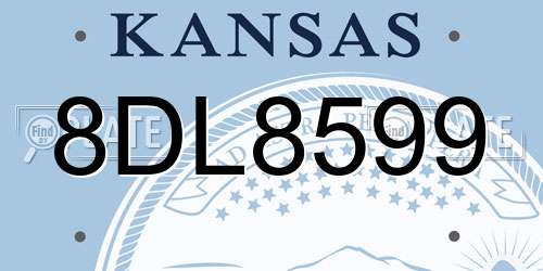 8DL8599 Kansas License Plate