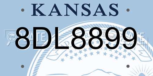 8DL8899 Kansas License Plate