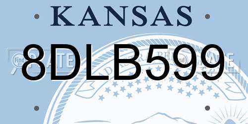 8DLB599 Kansas License Plate