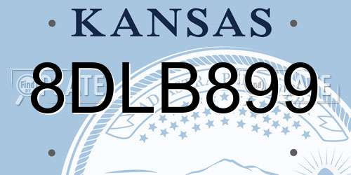 8DLB899 Kansas License Plate