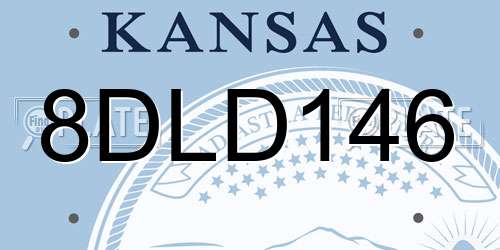 8DLD146 Kansas License Plate