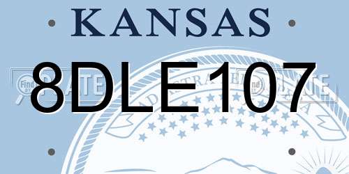 8DLE107 Kansas License Plate