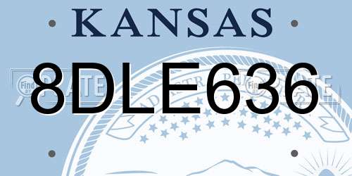 8DLE636 Kansas License Plate