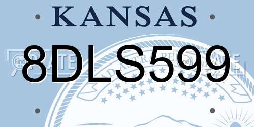 8DLS599 Kansas License Plate